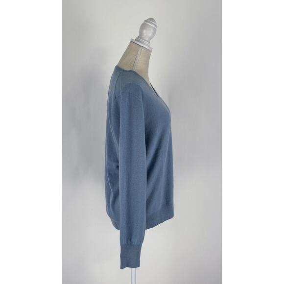 State Cashmere Womens V Neck Cashmere Sweater Bella Blue Size XXL New - Picture 6 of 12